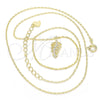 Sterling Silver Pendant Necklace, with White Micro Pave, Polished, Golden Finish, 04.337.0009.1.16 (01 MM Thickness, 16 Inches Length)