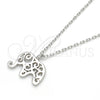 Sterling Silver Pendant Necklace, Elephant Design, Polished, Rhodium Finish, 04.337.0010.16 (01 MM Thickness, 16 Inches Length)