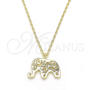 Sterling Silver Necklace — Pendant Necklace Elephant Design Polished 04. 01 MM — main product view — SKU 123285 | Plata 925 collar — Pendant Necklace Elephant diseño pulido 04. 01 MM — SKU 123285