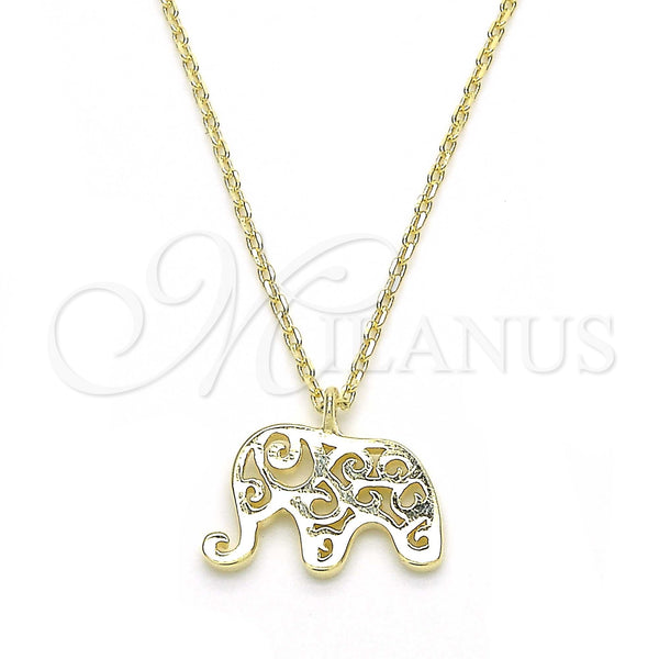 Sterling Silver Necklace — Pendant Necklace Elephant Design Polished 04. 01 MM — main product view — SKU 123285 | Plata 925 collar — Pendant Necklace Elephant diseño pulido 04. 01 MM — SKU 123285
