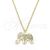 Sterling Silver Pendant Necklace, Elephant Design, Polished, Golden Finish, 04.337.0010.1.16 (01 MM Thickness, 16 Inches Length)