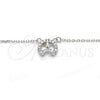 Sterling Silver Pendant Necklace, Eiffel Tower Design, with White Cubic Zirconia, Polished, Rhodium Finish, 04.337.0012.16 (01 MM Thickness, 16 Inches Length)