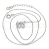 Sterling Silver Pendant Necklace, Eiffel Tower Design, with White Cubic Zirconia, Polished, Rhodium Finish, 04.337.0012.16 (01 MM Thickness, 16 Inches Length)