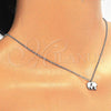 Sterling Silver Pendant Necklace, Elephant Design, Polished, Rhodium Finish, 04.337.0014.16 (01 MM Thickness, 16 Inches Length)