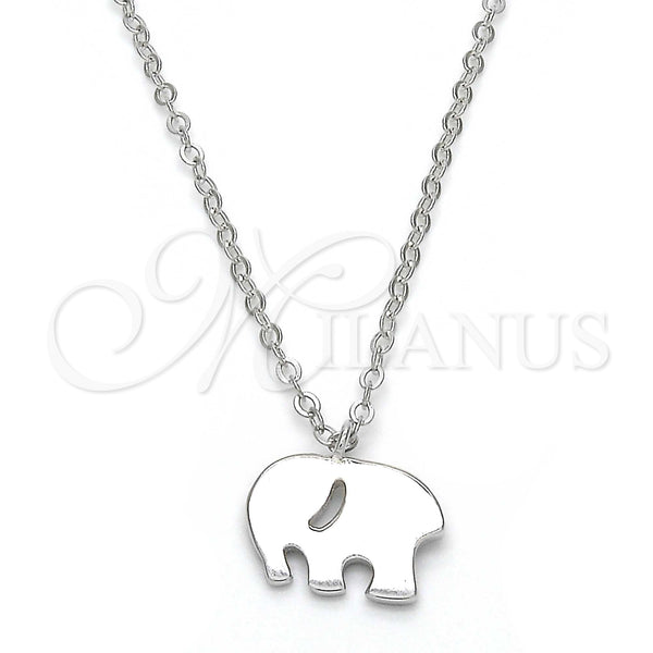 Sterling Silver Necklace — Pendant Necklace Elephant Design Polished 04. 01 MM — main product view — SKU 123292 | Plata 925 collar — Pendant Necklace Elephant diseño pulido 04. 01 MM — SKU 123292