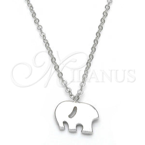 Sterling Silver Necklace — Pendant Necklace Elephant Design Polished 04. 01 MM — main product view — SKU 123292 | Plata 925 collar — Pendant Necklace Elephant diseño pulido 04. 01 MM — SKU 123292