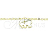 Sterling Silver Pendant Necklace, Elephant Design, Polished, Golden Finish, 04.337.0014.1.16 (01 MM Thickness, 16 Inches Length)