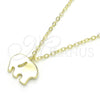 Sterling Silver Pendant Necklace, Elephant Design, Polished, Golden Finish, 04.337.0014.1.16 (01 MM Thickness, 16 Inches Length)
