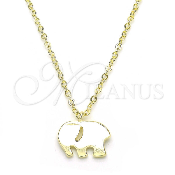 Sterling Silver Necklace — Pendant Necklace Elephant Design Polished 04. 01 MM — main product view — SKU 123293 | Plata 925 collar — Pendant Necklace Elephant diseño pulido 04. 01 MM — SKU 123293