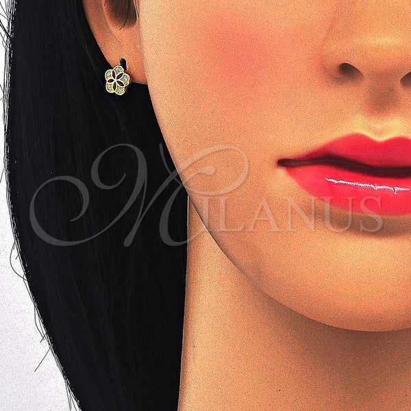 Sterling Silver Ring — Stud Earring Flower Design with White Micro Pave — alternate product view — SKU 123294 | Plata 925 anillo — Stud Earring flor diseño with blanco Micro Pave — SKU 123294