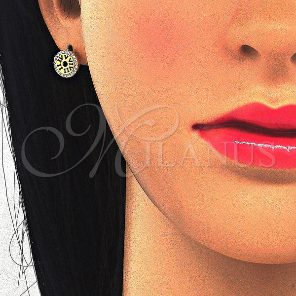 Sterling Silver Ring — Stud Earring with White Micro Pave Polished 02. — alternate product view — SKU 123302 | Plata 925 anillo — Stud Earring with blanco Micro Pave pulido 02. — SKU 123302