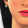 Sterling Silver Stud Earring, with White Micro Pave, Polished, Golden Finish, 02.292.0005.1