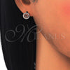 Sterling Silver Stud Earring, with White Micro Pave, Polished, Rose Gold Finish, 02.292.0005.2
