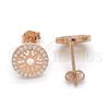 Sterling Silver Stud Earring, with White Micro Pave, Polished, Rose Gold Finish, 02.292.0005.2