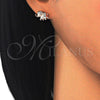 Sterling Silver Stud Earring, Elephant Design, with White Micro Pave, Polished, Rose Gold Finish, 02.285.0079.1