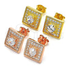 Sterling Silver Stud Earring, with White Cubic Zirconia, Polished, Rose Gold Finish, 02.186.0023.1