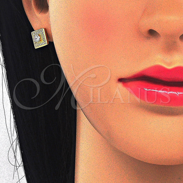 Sterling Silver Ring — Stud Earring with White Cubic Zirconia Polished 02. — alternate product view — SKU 123330 | Plata 925 anillo — Stud Earring with blanco Cubic Zirconia pulido 02. — SKU 123330