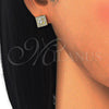 Sterling Silver Stud Earring, with White Cubic Zirconia, Polished, Golden Finish, 02.186.0023.2