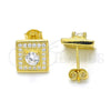 Sterling Silver Stud Earring, with White Cubic Zirconia, Polished, Golden Finish, 02.186.0023.2