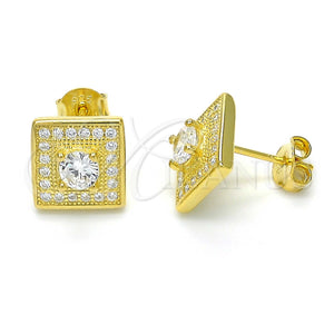 Sterling Silver Ring — Stud Earring with White Cubic Zirconia Polished 02. — main product view — SKU 123330 | Plata 925 anillo — Stud Earring with blanco Cubic Zirconia pulido 02. — SKU 123330