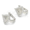 Sterling Silver Huggie Hoop, with White Cubic Zirconia, Polished, Rhodium Finish, 02.186.0066.12