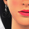 Sterling Silver Dangle Earring, with Black and White Micro Pave, Polished, Rhodium Finish, 02.186.0078