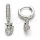 Sterling Silver Dangle Earring, with Black and White Micro Pave, Polished, Rhodium Finish, 02.186.0078
