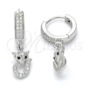 Sterling Silver Ring — Dangle Earring with Black and White Micro Pave — main product view — SKU 123358 | Plata 925 anillo — Dangle Earring with negro and blanco Micro Pave — SKU 123358