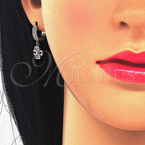 Sterling Silver Ring — Dangle Earring with White Micro Pave Polished 02. — alternate product view — SKU 123359 | Plata 925 anillo — Dangle Earring with blanco Micro Pave pulido 02. — SKU 123359