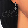 Sterling Silver Dangle Earring, with White Micro Pave, Polished, Rhodium Finish, 02.186.0079