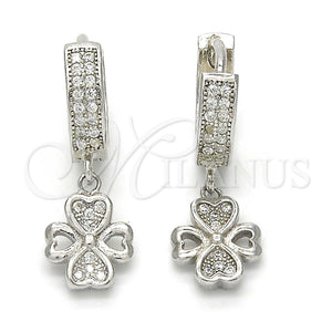 Sterling Silver Ring — Dangle Earring with White Micro Pave Polished 02. — main product view — SKU 123359 | Plata 925 anillo — Dangle Earring with blanco Micro Pave pulido 02. — SKU 123359