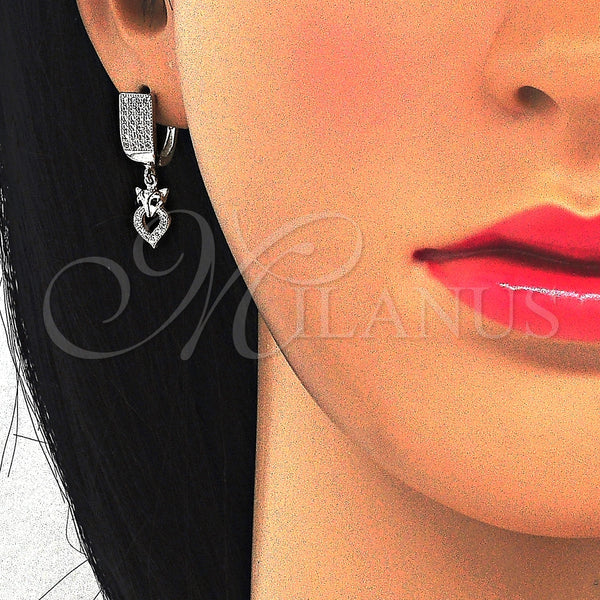 Sterling Silver Ring — Dangle Earring with Black and White Micro Pave — alternate product view — SKU 123360 | Plata 925 anillo — Dangle Earring with negro and blanco Micro Pave — SKU 123360