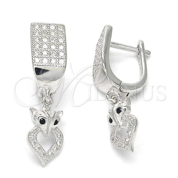 Sterling Silver Ring — Dangle Earring with Black and White Micro Pave — main product view — SKU 123360 | Plata 925 anillo — Dangle Earring with negro and blanco Micro Pave — SKU 123360