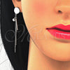 Sterling Silver Long Earring, Polished, Rhodium Finish, 02.186.0081