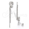 Sterling Silver Long Earring, Polished, Rhodium Finish, 02.186.0081