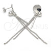 Sterling Silver Long Earring, Polished, Rhodium Finish, 02.186.0081