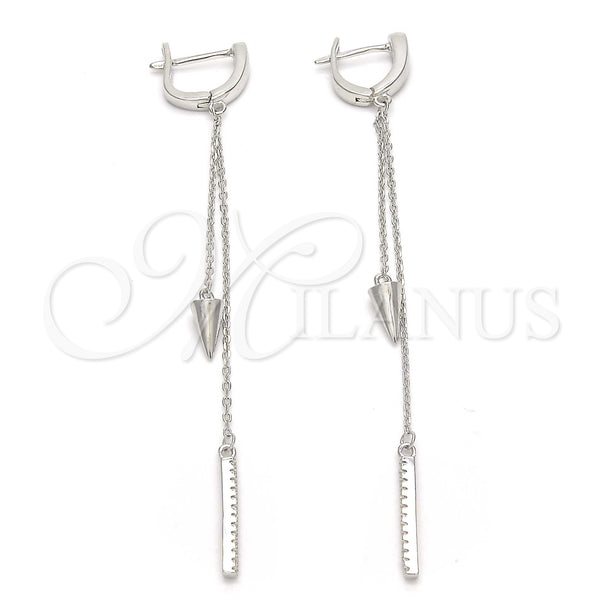 Sterling Silver Ring — Long Earring with White Cubic Zirconia Polished 02. — main product view — SKU 123364 | Plata 925 anillo — Long Earring with blanco Cubic Zirconia pulido 02. — SKU 123364