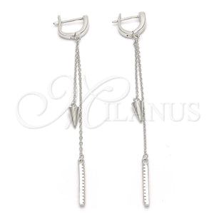 Sterling Silver Ring — Long Earring with White Cubic Zirconia Polished 02. — main product view — SKU 123364 | Plata 925 anillo — Long Earring with blanco Cubic Zirconia pulido 02. — SKU 123364