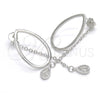 Sterling Silver Stud Earring, Teardrop Design, with White Micro Pave, Polished, Rhodium Finish, 02.186.0085 for wholesale, additional product view 5