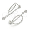 Sterling Silver Stud Earring, Teardrop Design, with White Micro Pave, Polished, Rhodium Finish, 02.186.0085 for wholesale, additional product view 6