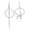 Sterling Silver Long Earring, Polished, Rhodium Finish, 02.186.0087