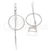 Sterling Silver Long Earring, Polished, Rhodium Finish, 02.186.0087