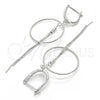 Sterling Silver Long Earring, Polished, Rhodium Finish, 02.186.0087