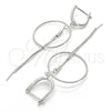 Sterling Silver Long Earring, Polished, Rhodium Finish, 02.186.0087