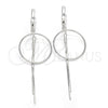 Sterling Silver Long Earring, Polished, Rhodium Finish, 02.186.0087