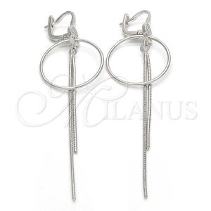Sterling Silver Ring — Long Earring with White Micro Pave Polished 02. — main product view — SKU 123369 | Plata 925 anillo — Long Earring with blanco Micro Pave pulido 02. — SKU 123369