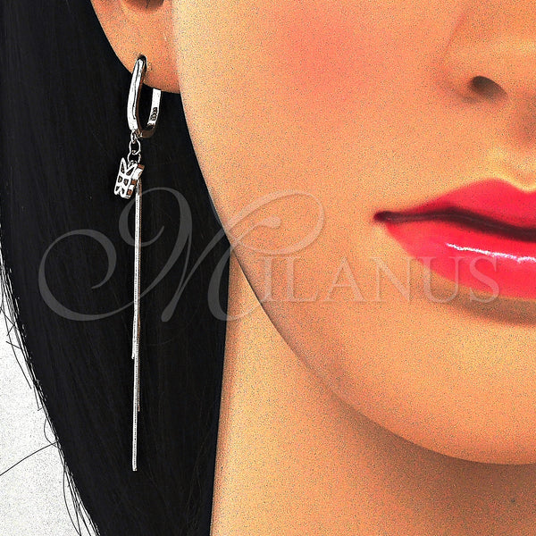 Sterling Silver Ring — Long Earring Butterfly Design Polished 02. — alternate product view — SKU 123370 | Plata 925 anillo — Long Earring Butterfly diseño pulido 02. — SKU 123370