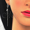 Sterling Silver Long Earring, Butterfly Design, Polished, Rhodium Finish, 02.186.0090