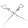 Sterling Silver Long Earring, Butterfly Design, Polished, Rhodium Finish, 02.186.0090