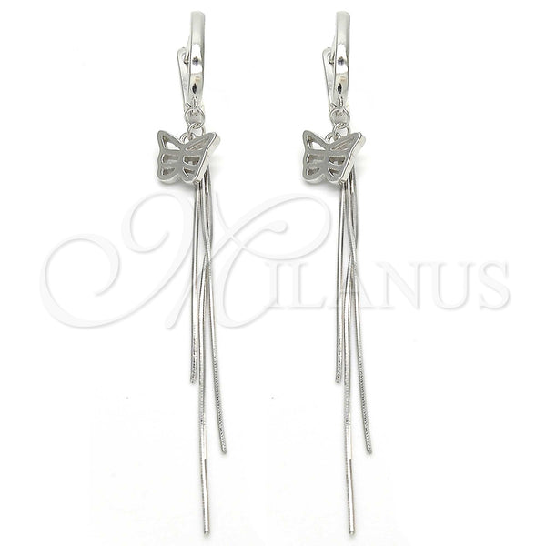 Sterling Silver Ring — Long Earring Butterfly Design Polished 02. — main product view — SKU 123370 | Plata 925 anillo — Long Earring Butterfly diseño pulido 02. — SKU 123370